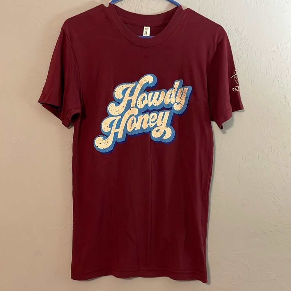 OK Tease Co. Howdy Honey Maroon Tee